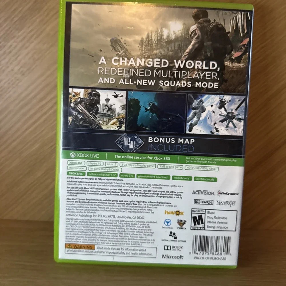 Call of Duty: Ghosts (Microsoft Xbox 360, 2013) Install Disc Only